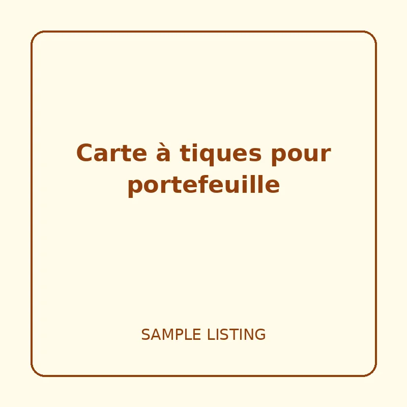 Carte à tiques pour portefeuille - Sample Pocket